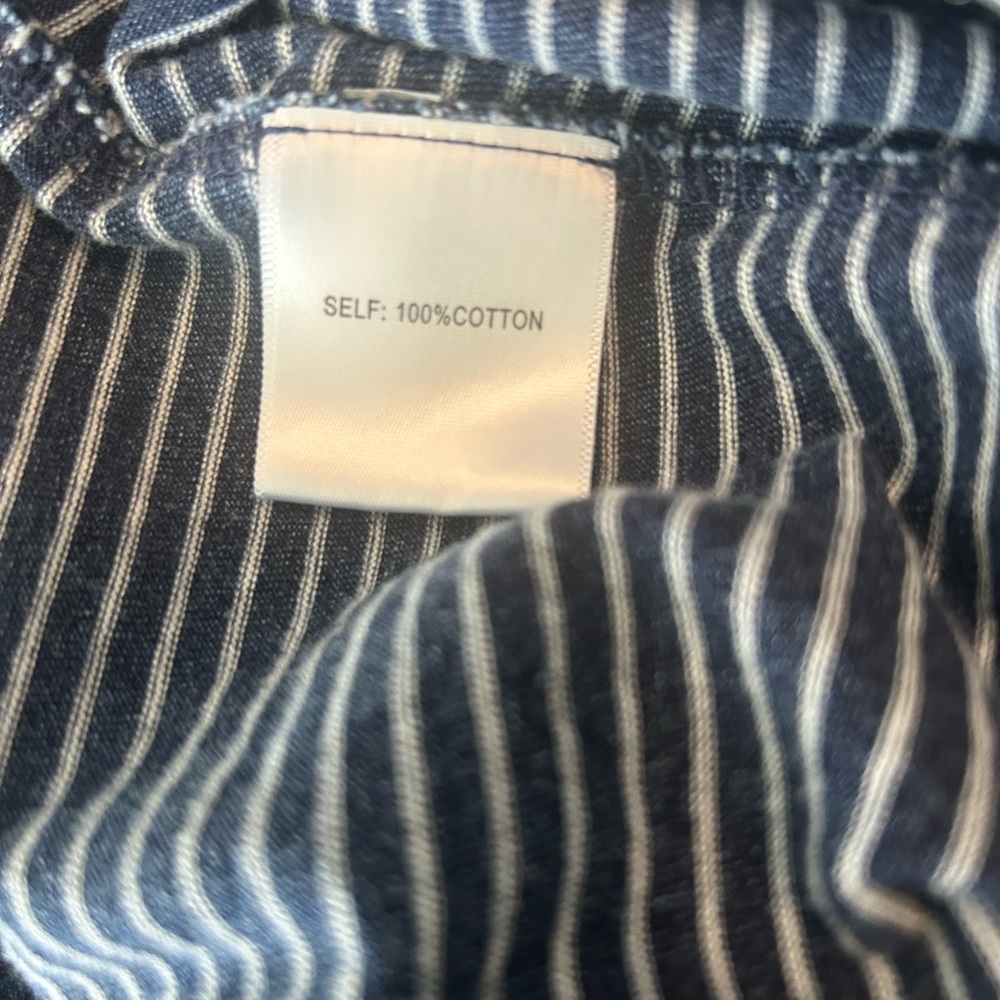Striped Blue Women’s Casual Dress - Picture 7 of 7